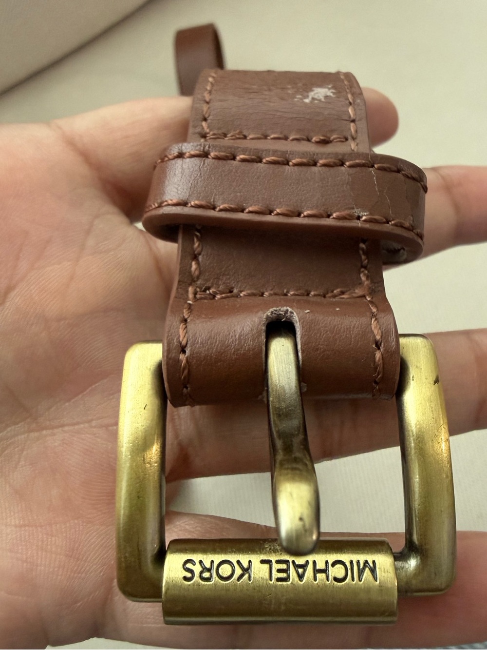 Michael Kors Genuine Leather Buckle Belt (Size XS)